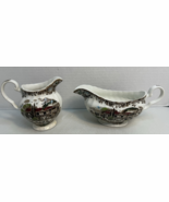 Vtg Friendly Village 2pc Lot Creamer &amp; Gravy Johnson Brothers The Old Mill - $612.15 MXN