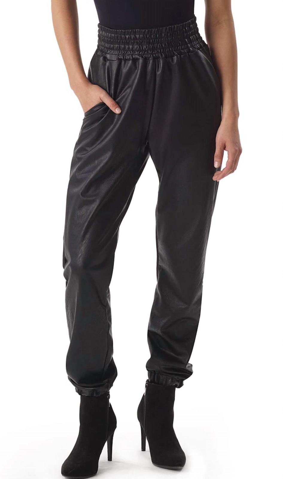 Commando Faux Leather Jogger With Elastic Waist &amp; Hem Black - $88.00