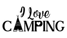 I love Camping Tent Tepee Glamping Trailer RV Decal Sticker for car cup - £4.74 GBP+