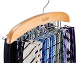 Tie Rack, Ohuhu 24 Hook Holder Tie Hanger Organizer for Closet Wooden Be... - £15.79 GBP