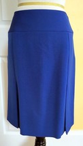 ESCADA Royal Blue Textured New Wool Straight Skirt w/ Front Pleats (EU 36) - £37.01 GBP
