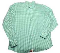 Peter Millar Weekender Wash Gingham Check Mens Shirt Size XL Sea Green P... - $20.89