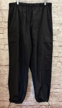 PINK Victoria&#39;s Secret Parachute Cargo Pants Womens XL Black Nylon NEW - $43.20