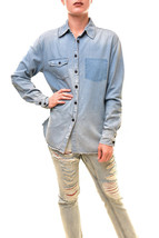ONE TEASPOON Donne Camicia Pocketless Solido Azzurro Taglia S 19210 - £40.87 GBP