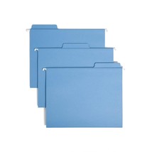 Smead FasTab Hanging File Folder, 1/3-Cut Built-in Tab, Letter Size, Blue, 20 pe - £34.47 GBP