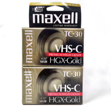 Maxell TC 30 HGX Gold Camcorder Videocassettes 203020 Brand New 2 Pack - $128.79 MXN