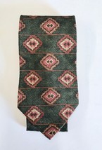Loosen Up By Superba Tie Green Burgundy Made With 100% Italian Silk - £14.23 GBP