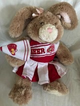 Build A Bear Rabbit Bunny Brown Poseable Ears 17&quot;  Soft BABW Cheerleader Fluffy - £18.18 GBP
