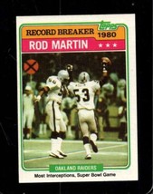 1981 TOPPS #334 ROD MARTIN EXMT RAIDERS RB *INVAJ658 - £0.98 GBP
