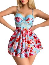 TRENDY TRON Lingerie Floral Lace Insert Underwire Spaghetti Strap Dress ... - $30.38