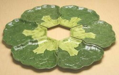 Broccoli Plate Set Collectible Vegetable Ceramic Glass Platter Dish - $33.99