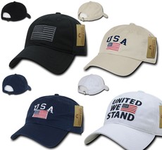 US USA American Flag Patch Baseball Cap Dad Hat Hats Washed Cotton Polo ... - £6.48 GBP+