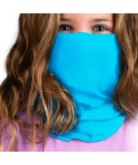 Halloween Kids Solid Face Mask Neck Gaiter Girls Headband Hood Multi Blue - £6.22 GBP