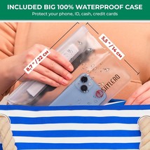 Waterproof clear case pouch for phone, ID &amp; cash + key holder + bottle o... - £7.74 GBP