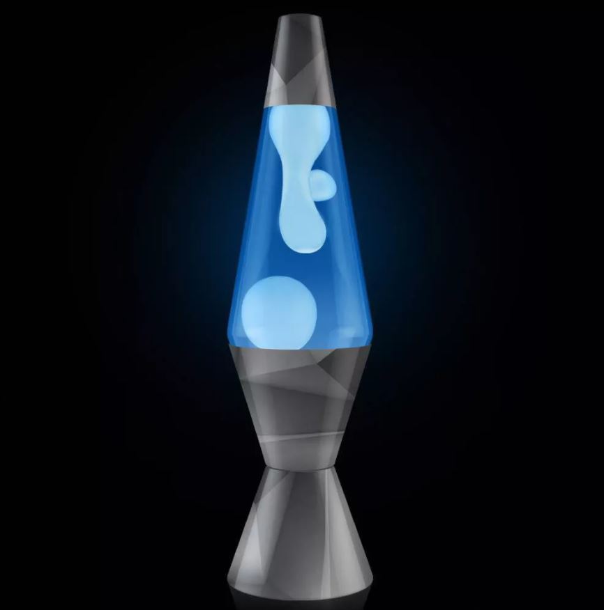 14.5&quot; Tall Geometric Monochrome White Wax Blue Liquid Lava Lamp Brand-NEW - $24.99