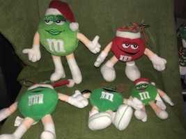 Green M&amp;M&#39;s Christmas Stuffy collection (5) - £17.01 GBP