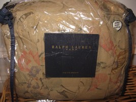 Raph Lauren Home Black Label Millbay floral Tan Tea Stain King Bedskirt - £65.80 GBP