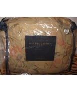 Raph Lauren Home Black Label Millbay floral Tan Tea Stain King Bedskirt - $82.51
