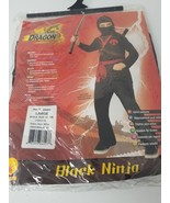 Ninja Black Dragon Costume Child Cosplay Brotherhood Rubie&#39;s Large 2014 - £7.41 GBP