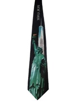 New York City Statue Of Liberty Freedom Tower Men&#39;s Tie Neck Tie Black G... - $12.95 CAD