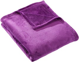 Hyseas Flannel Fleece Throw Blanket Purple - Super Soft Plush, 50X60 Inch - £23.87 GBP