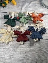 Vtg Set 6 Christmas Rabbit Magnet Ornaments - $13.71 CAD
