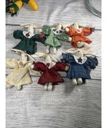 Vtg Set 6 Christmas Rabbit Magnet Ornaments - $13.71 CAD