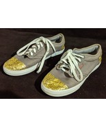 Vans Authentic Lace Up Skater Shoes Sneakers Women 6.5 Men 5 Gold Glitte... - £9.37 GBP