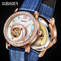 Women Bracelet Watches Ladies Mechanical Automatic Wristwatches Leather Strap   - £49.26 GBP
