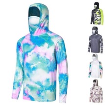 Men Fishing Shirts With Face Cover Multicolor Hooded Long Sleeve Breatha... - £19.92 GBP