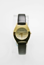 Folio Reloj Mujer Inoxidable Oro Cuero Negro Resistente Al Agua Champán Cuarzo - £15.54 GBP