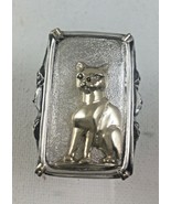 10k Gold Bastet Egyptian Cat Ingot Sterling silver  ring - £198.82 GBP