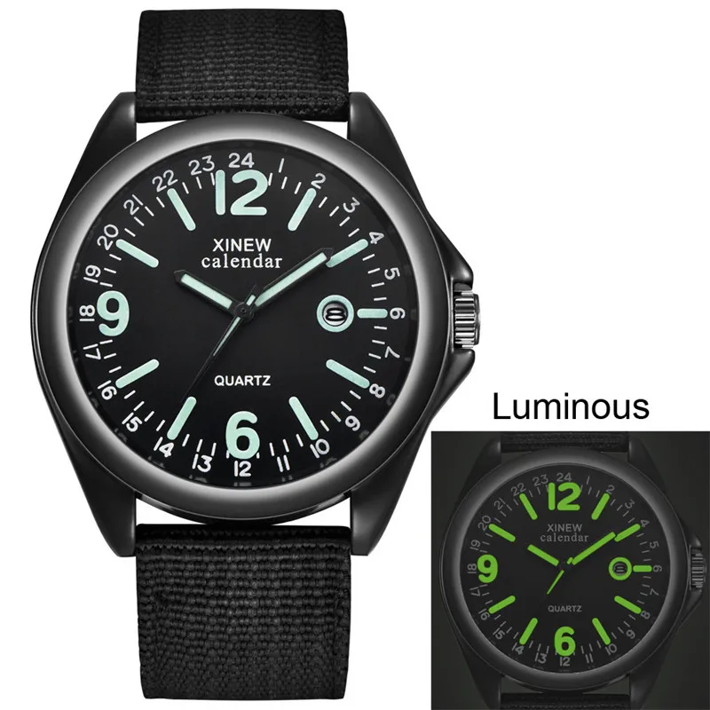 Military Watches Men Fashion Glow Luminous Watch Calendar Quartz Watch N... - £12.91 GBP