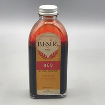 Vintage Blair Red Food Color Glass Bottle Advertising Packaging Design - $13.85