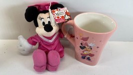 Minnie Mouse Graduation Plush Pink Robes 8&quot; Stuffed Animal Toy Disney KCare TAG - £15.59 GBP