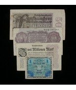 Germany &amp; Great Britain 4-Notes Lot // (3) German Mark &amp; (1) English Shi... - $68.49 CAD
