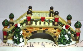 Grandeur Noel Victorian Village Cobblestone Bridge Evergreens  Christmas... - $14.23