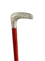 Sterling silver cane Walking gentleman cane handle in sterling silver 925 &amp; wood - £97.73 GBP