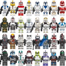 32Pcs Star Wars The Bad Batch Clone Trooper Commander Captain Grey Minifigures - £43.95 GBP