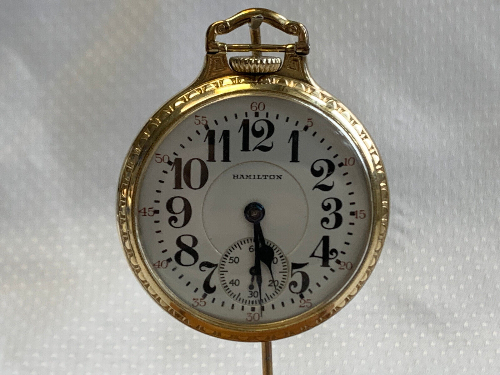 1949 Vtg 10K Gold Filled Hamilton 992B Pocket Watch #C258293 16S 21J RR Grade - $549.95