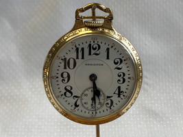 1949 Vtg 10K Gold Filled Hamilton 992B Pocket Watch #C258293 16S 21J RR Grade - £432.50 GBP