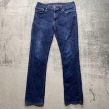 Mott &amp; Bow Slim Jeans Men 35X34 Blue Denim Straight Leg Stretch Medium Wash - £21.33 GBP