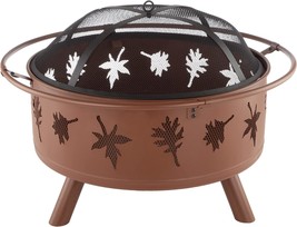 Pure Garden&#39;S Fire Pit, A 32-Inch Round Outdoor Wood-Burning Fireplace W... - £106.96 GBP