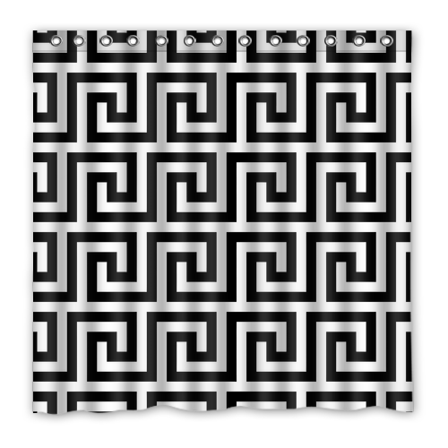 New!!! A Greek key Pattern Custom Waterproof Polyester Shower Curtain 4 Size Item image 3
