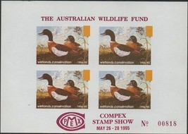 Australia Cinderella Ducks 1995 Compex Stamp Show proof block MNH - $33.33 CAD