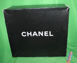 Chanel Designer Empty  Large Gift Box Black With White Lettering 17.5 x 16 - $37.61
