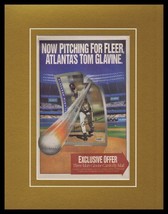 1993 Fleer Baseball Tom Glavine Framed 11x14 ORIGINAL Vintage Advertisement  - £27.17 GBP