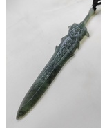 Ice Bluish Green 100% Natural Jadeite Jade Sword Pendant # 49.05 carats # - $18,657.06 MXN