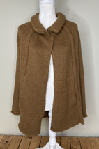 Wooden Ships Anthropologie Women’s Wool Snap front poncho Size S/M Tan L8 - £29.41 GBP