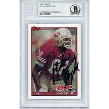 John Taylor San Francisco 49ers Autograph 1991 Topps Signed On-Card Beckett SF - £79.78 GBP